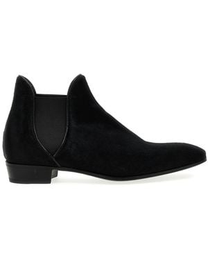 Lidfort Calf Hair Ankle Boots - Black