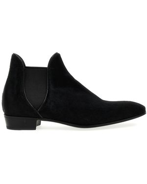 Lidfort Calf Hair Ankle Boots - Black