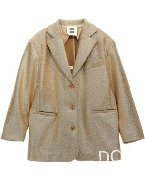 Douuod Laminated Single-breasted Blazer - Natural