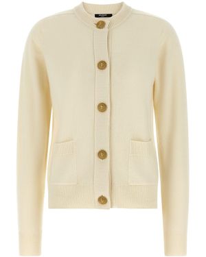 Balmain Cardigan Mit Löwenknöpfen - Natur