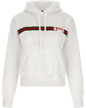 Gucci 'morsetto ' Embroidery Hoodie - White