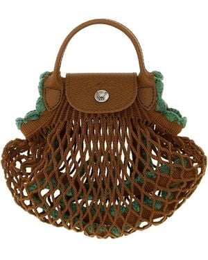 Longchamp Umhängetasche Aus Netz "Xs Le Pliage Filet" - Mettallic