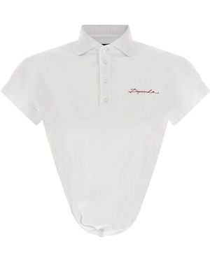 DSquared² Polo 'Deep Cut Just Right Fit' - Bianco