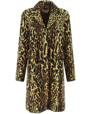 Marni Jacquard Wool Animalier Coat - Multicolour