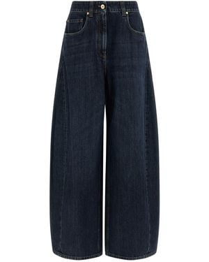 Brunello Cucinelli 'the Wide Barrel' Jeans - Blue