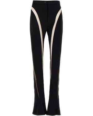 Mugler Mesh Insert Leggings - Black