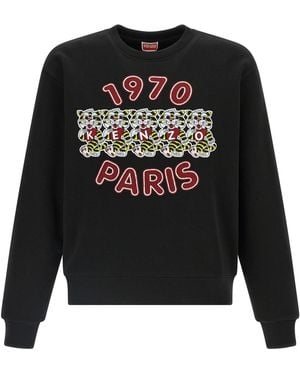 KENZO Sweatshirt 'Wild Tiger Embroidered' - Black
