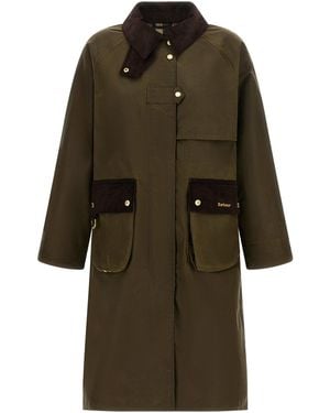 Barbour Longline Jacket Corduroy Details - Green