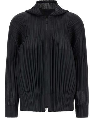 Pleats Please Issey Miyake Bluse Mit Reißverschluss - Schwarz