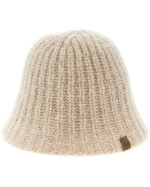 Brunello Cucinelli Cashmere Rib-Knit Cloche Hat - Natural