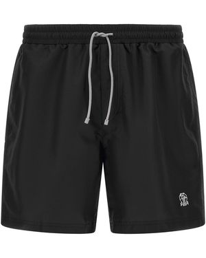 Brunello Cucinelli Logo Embroidery Swimsuit - Black