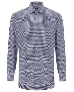 Barba Napoli Camicia Vichy - Blu