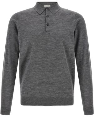 LARMERI STUDIO Merino Wool Polo Shirt - Grey