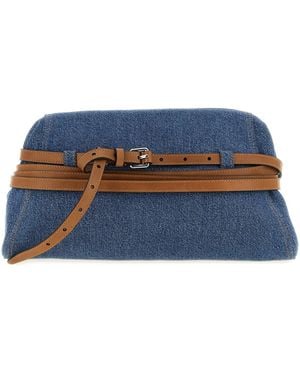 Moschino 'tie Me' Big Clutch - Blue