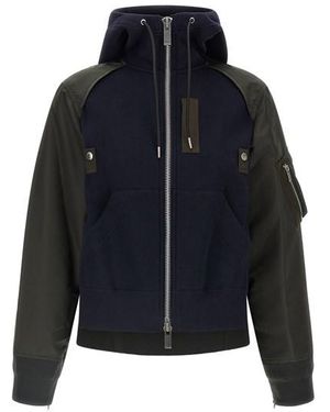 Sacai Felpa Con Cappuccio 'Sponge' - Blu