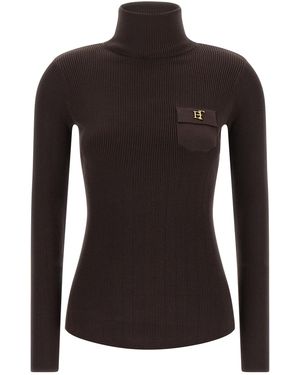Elisabetta Franchi Tricot Turtleneck - Black