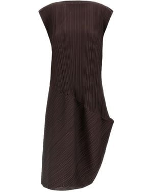 Pleats Please Issey Miyake Midi Dress - Brown