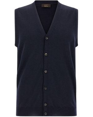 Zanone Vest 'Flexwool' - Blue