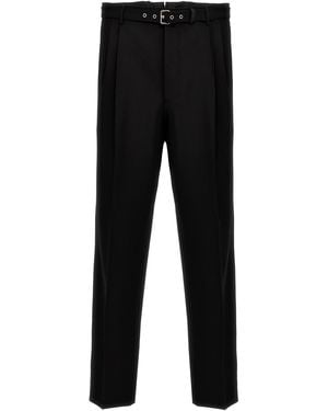 Prada Trousers 'Belted Wool Trousers' - Black