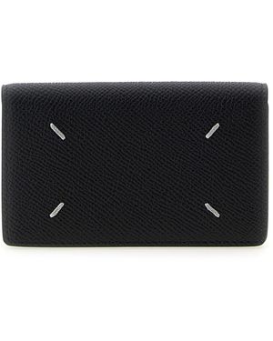 Maison Margiela Cardholder Four Stitches Leather Wallets & Purses - Black