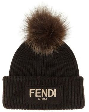 Fendi Pompon Beanie - Black