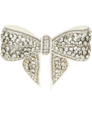 Self-Portrait Haarspange "Crystal Embellished Bow" - Weiß