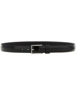 ZERBINI CLAUDIO Brushed Leather Belt - Black