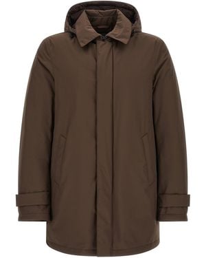 Herno Parka Aus Technischem Gewebe Mit Kapuze - Braun