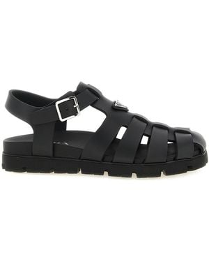 Prada Riemchensandalen Mit Triangolo-Logo - Schwarz
