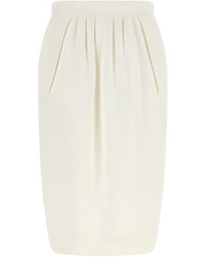 Stella McCartney Midirock Mit Sartorialen Falten - Weiß