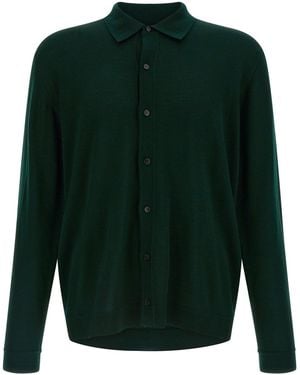 Roberto Collina Strickhemd 'Camicia Ml' - Grün