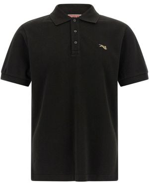 KENZO Poloshirt Mit Jumping Tiger Stickerei - Schwarz