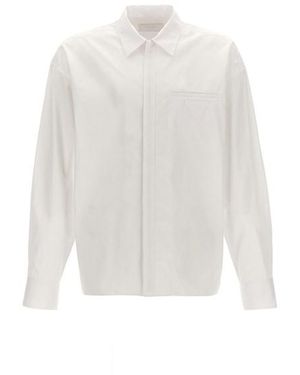 Prada Camicia logo triangolo - Bianco