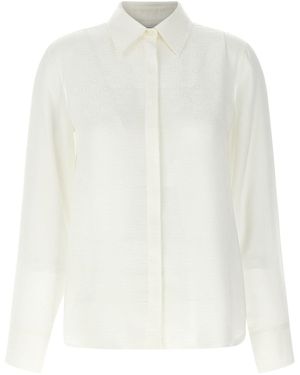 Ferragamo Seidenhemd Mit Monogramm-Muster - Weiß