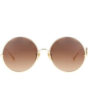 Chloé Chloé Sonnenbrille Mit Skulpturiertem Logo - Braun