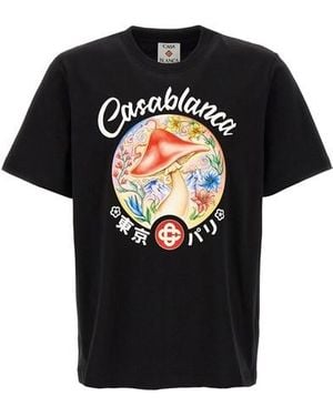 CASABLANCA T-Shirt 'Mushroom Emblem' - Nero