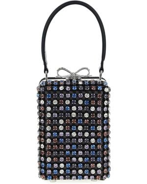 Self-Portrait 'multi Crystal Chainmail' Handbag - Blue