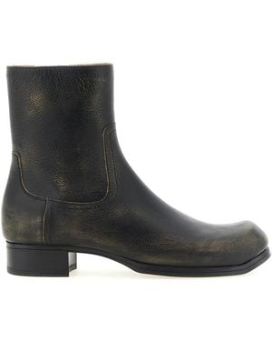 Maison Margiela Vintage-Lederstiefeletten - Schwarz