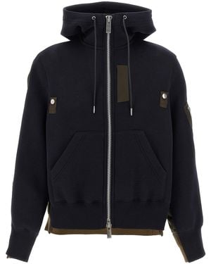Sacai Kapuzenpullover "Sponge" Und Nylon - Schwarz