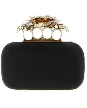 McQueen 'carnation' Clutch - Black