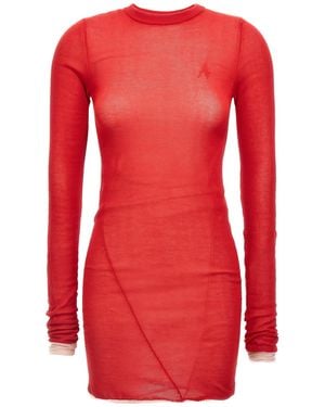 The Attico Two-material Minidress - Red