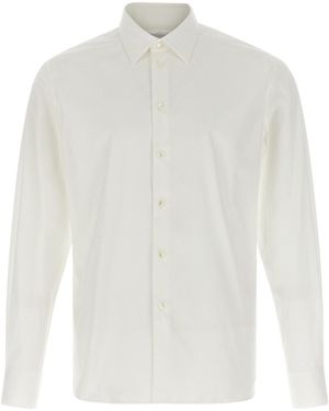 Ferragamo Tailored Stretch Cotton Poplin Shirt - White