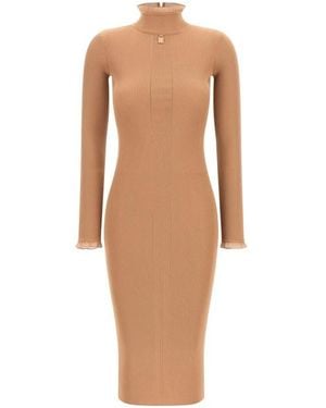 Elisabetta Franchi Abito Maglia A Coste - Neutro