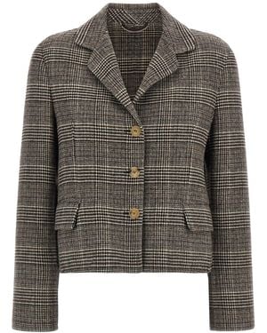 Ermanno Scervino Blazer Cropped Check - Grey