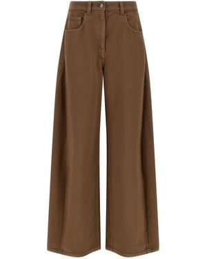 Brunello Cucinelli Garment-dyed Trousers - Brown