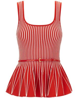 Elisabetta Franchi Tricot Top Tops - Red