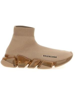Balenciaga 'Speed 2.0 Full Clear Sole' Sneakers - Brown