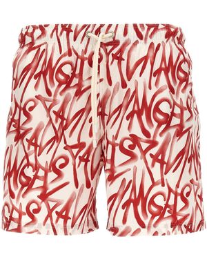 Palm Angels Badeanzug "Graffiti" - Rot