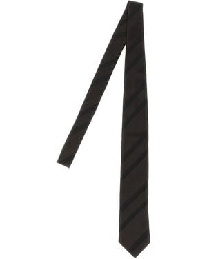 Brunello Cucinelli Regimental Silk Tie - Black