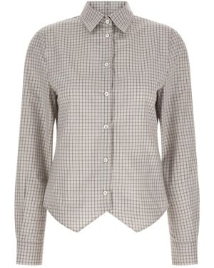 Maison Margiela Cotton Shirt With Pointed Hem - Grey